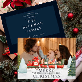 Tarjeta Festiva Foto Cute Gnomes Winter Snow Merry Christmas