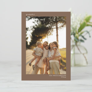 Tarjeta Festiva Foto de Acción de Gracias agradecida Familia Otoño