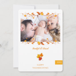 Tarjeta Festiva Foto de Acción de Gracias de Familia Agradecida y 