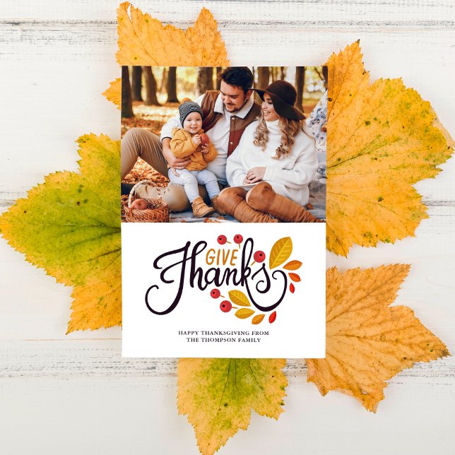 Tarjeta Festiva Foto De Acción De Gracias De Las Hojas De Otoño Y  (Subido por el creador)