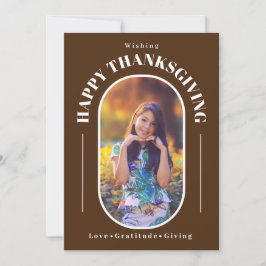 Tarjeta Festiva Foto de Acción de Gracias Marrón Moderno