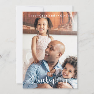Tarjeta Festiva Foto de Acción de Gracias Minimalista