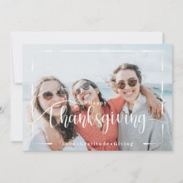 Tarjeta Festiva Foto de Acción de Gracias Minimalista