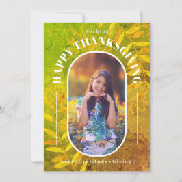Tarjeta Festiva Foto de Acción de Gracias Verde Moderno