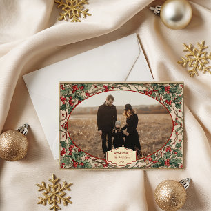 Tarjeta Festiva Foto de acebo y hiedra del viejo mundo