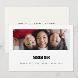 Tarjeta Festiva Foto de Adiós 2025 de Año Nuevo Moderno