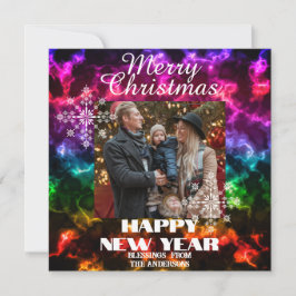 Tarjeta Festiva Foto de adorno multicolores