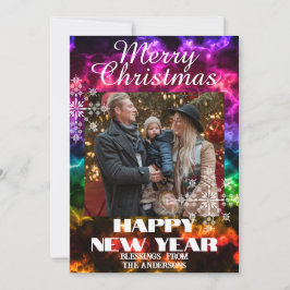 Tarjeta Festiva Foto de adornos multicolores
