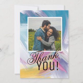 Tarjeta Festiva Foto de agradecimiento personalizada con trazo de 