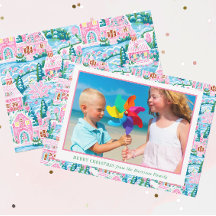 Foto de aldea de Navidades precoces rosas y azules