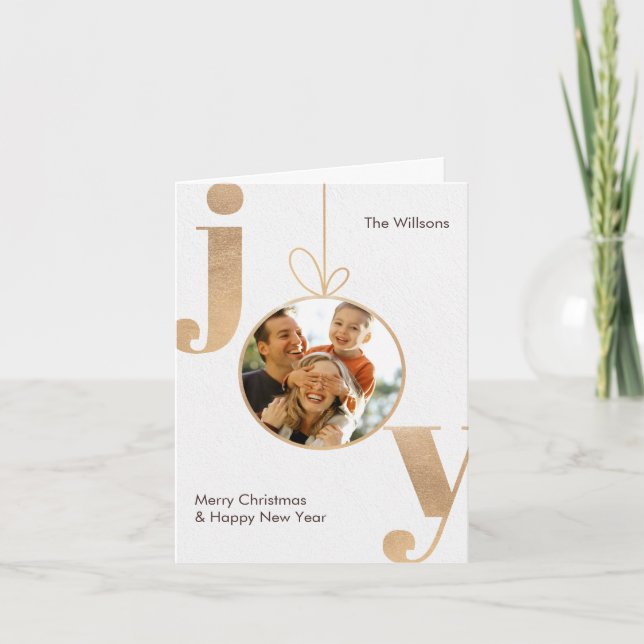 Tarjeta Festiva foto de alegría navideña  (Anverso)