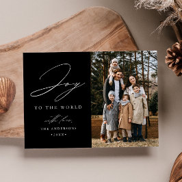 Tarjeta Festiva Foto de Alegría Negra Moderna para el Mundo