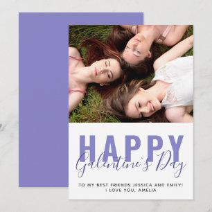 Tarjeta Festiva Foto de amiga del día de Galentine morado