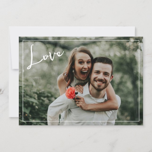 Tarjeta Festiva Foto de Amor Moderno (Anverso)