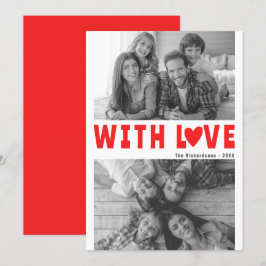 Tarjeta Festiva Foto de Amor Moderno Rojo Día de San Valentín con 