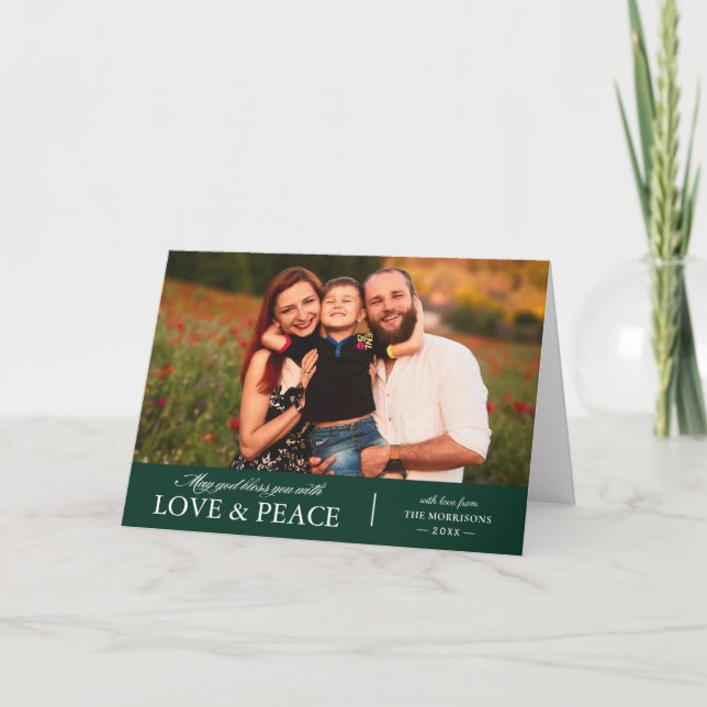 Tarjeta Festiva Foto de amor y paz (Anverso)
