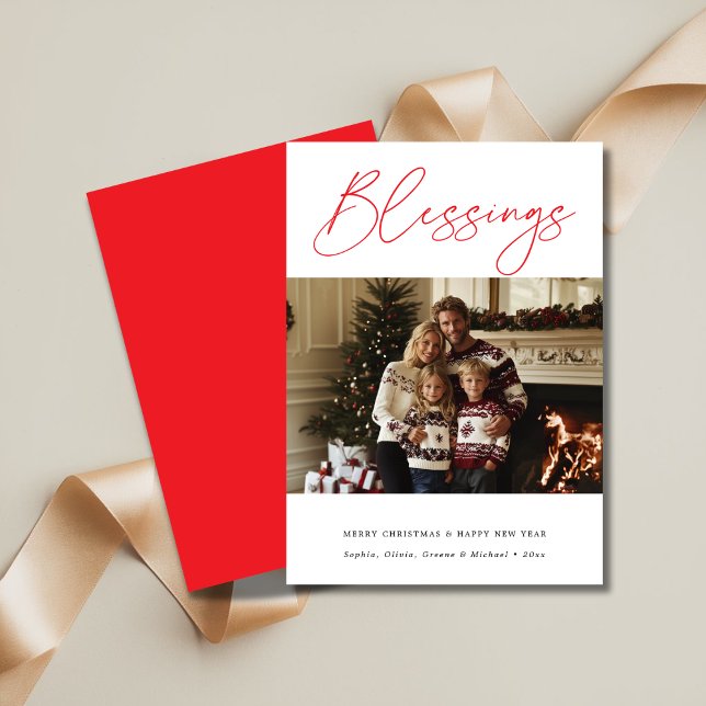 Tarjeta Festiva Foto de Año Nuevo de los Navidades de Bendición Re (Subido por el creador)