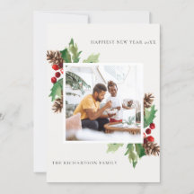 FOTO DE AÑO NUEVO DE RED GREEN HOLLY BERRY PINE CO