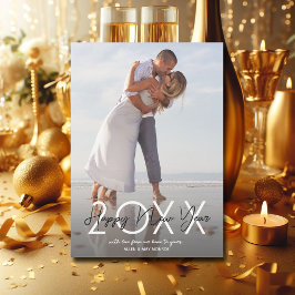 Tarjeta Festiva Foto de Año Nuevo Feliz Moderno