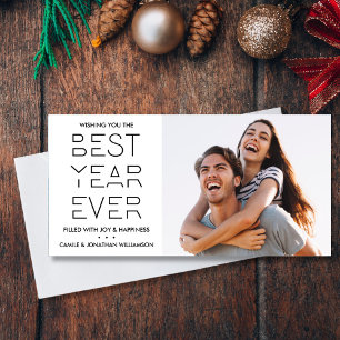 Tarjeta Festiva Foto de Año Nuevo Moderno el mejor año de la histo