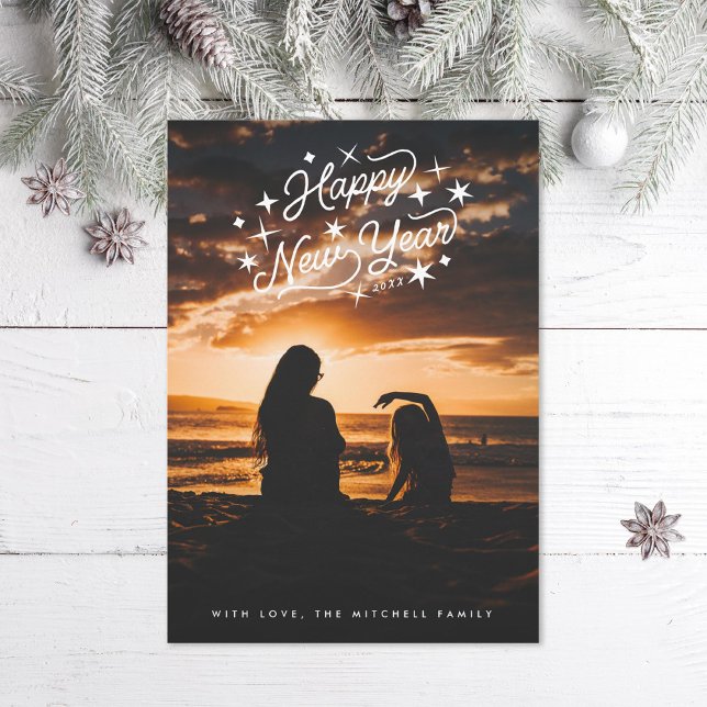 Tarjeta Festiva Foto de Año Nuevo Starry Happy (Subido por el creador)