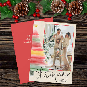 Tarjeta Festiva Foto de árbol navideño acuático