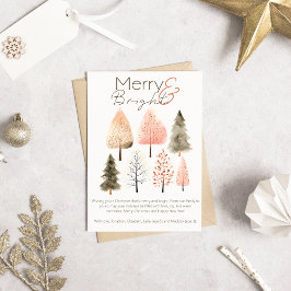 Tarjeta Festiva Foto de árboles dibujados a mano con estilo chic b