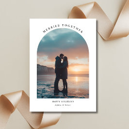 Tarjeta Festiva Foto de Arco de Playa de Merrier Together Navidade