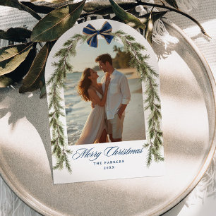 Tarjeta Festiva Foto de Arco de Siempreverde Costero Casados Feliz