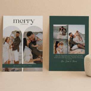 Tarjeta Festiva Foto de arco doble verde forestal