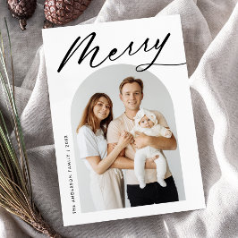 Tarjeta Festiva Foto de Arco minimalista con escritura negra de me