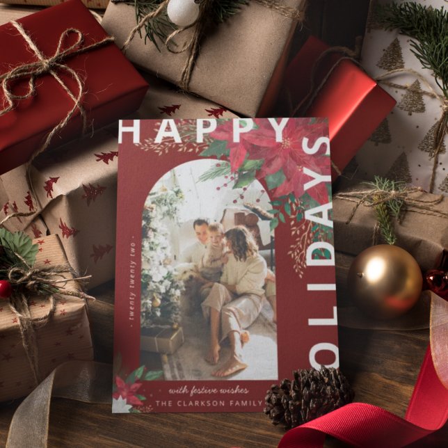Tarjeta Festiva Foto de Arco Moderno Navidades Florales de Poinsie (Subido por el creador)