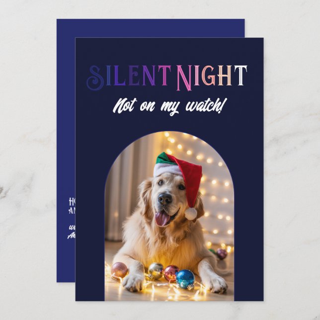 Tarjeta Festiva Foto de Aurora Glow, graciosa Mascota Navidades de (Anverso / Reverso)