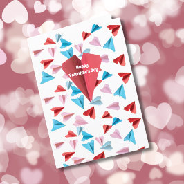 Tarjeta Festiva Foto de Avión de Papel Colorido Personalizado de S