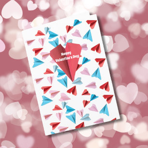 Tarjeta Festiva Foto de Avión de Papel Colorido Personalizado de S