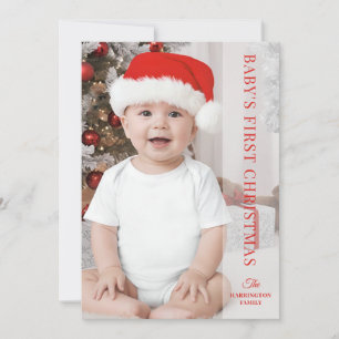 Tarjeta Festiva Foto de Baby First Christmas Classic