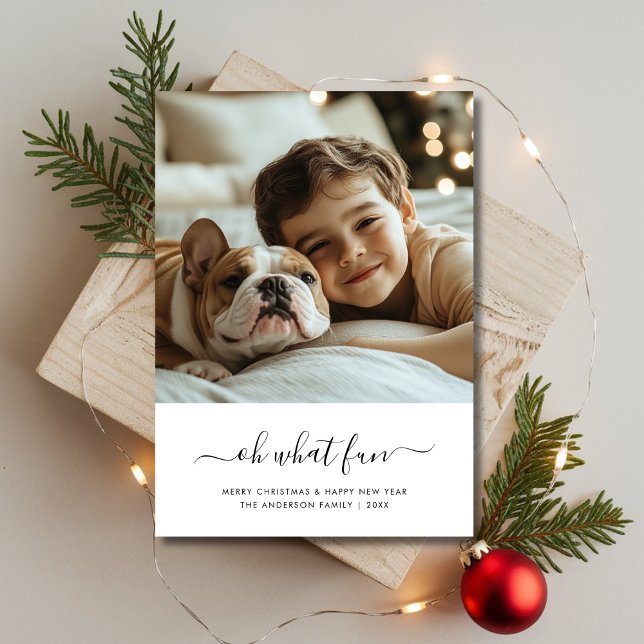 Tarjeta Festiva Foto de bebé blanco y negro Oh Qué Navidades diver (Subido por el creador)