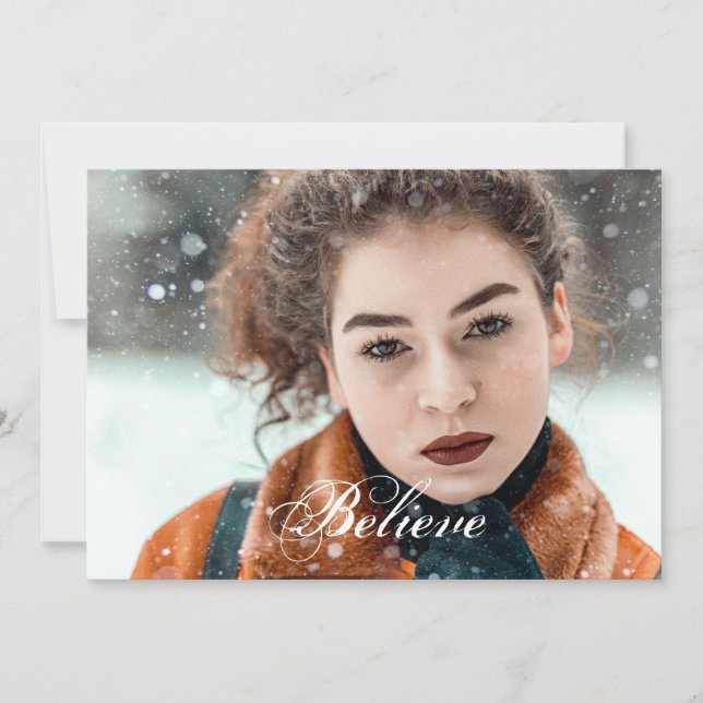 Tarjeta Festiva Foto de Believe Navidades (Anverso)