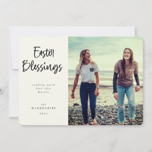 Tarjeta Festiva Foto De Bendiciones De Pascua Escrita Con Mano Mod