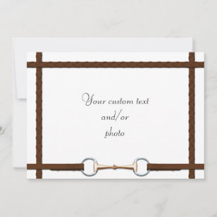 Tarjeta Festiva Foto de Bocado de Snaffle y Riendas Trenzadas para