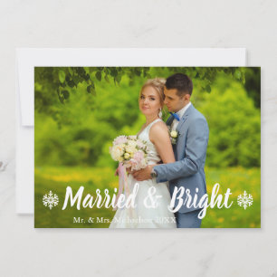Tarjeta Festiva Foto de boda casada y brillante