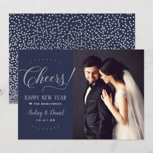 Tarjeta Festiva Foto de Boda de Año Nuevo Feliz a la Marina de Pla