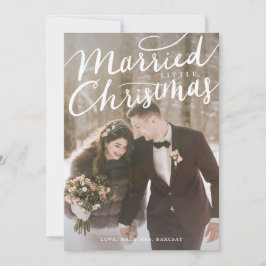 Tarjeta Festiva Foto de Boda de pequeños Navidades casados