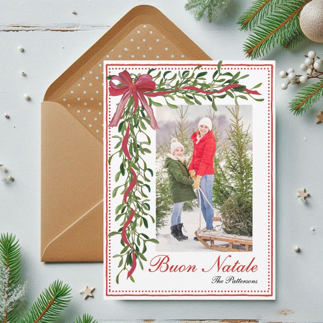 Tarjeta Festiva Foto de Buon Natale Mistletoe Navidades italianos (Subido por el creador)