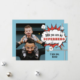 Tarjeta Festiva Foto de burbuja del discurso cómico del superhéroe