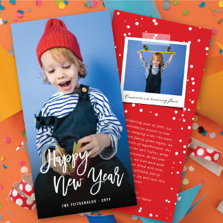 Tarjeta Festiva Foto de caligrafía de guión de broche de Año Nuevo