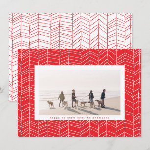 Tarjeta Festiva Foto de Candy Cane de los Navidades Rojo Moderno 2