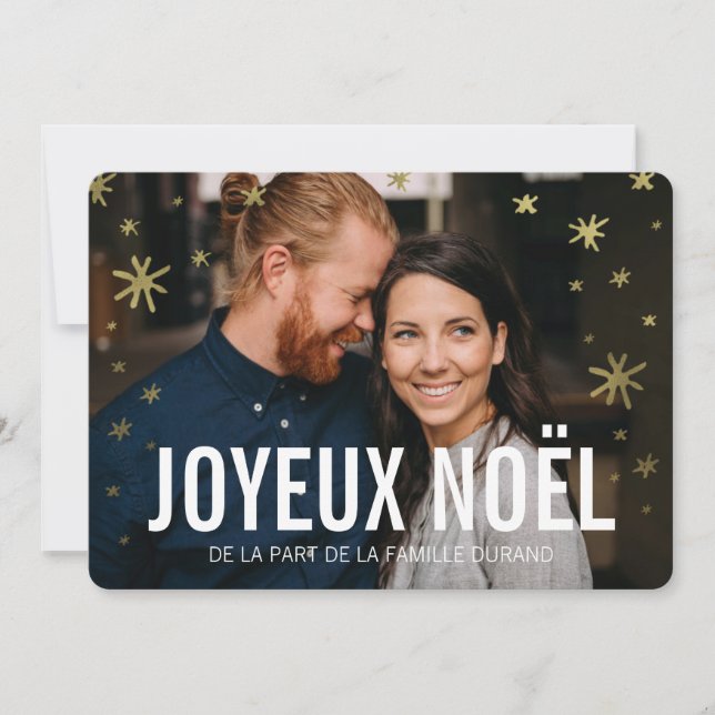 Tarjeta Festiva foto de cartes de noël | joyeux noël (Anverso)