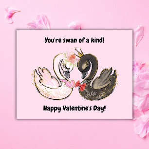 Tarjeta Festiva Foto de cisnes del día de San Valentín