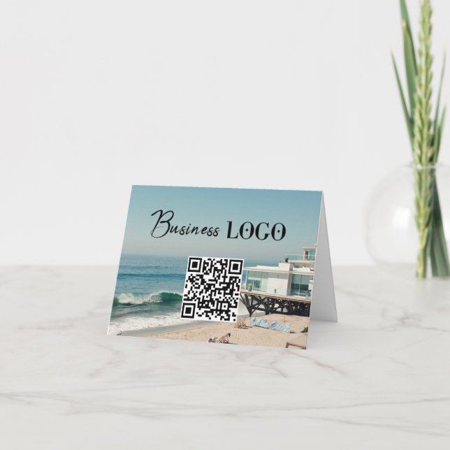 Tarjeta Festiva Foto de código QR promocional de la empresa con lo (Anverso)